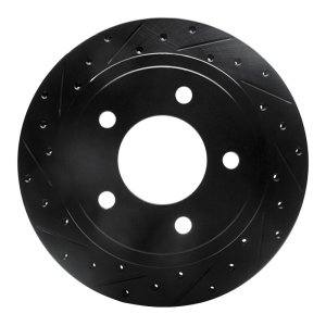Dodge Ram 1500 Van Brake Rotor (1) - Rear Left - R1 Concepts - Drilled & Slotted - Black - 2003